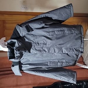 Calvin Klein Boys Gray & Black Hooded Coat, Size S(8)